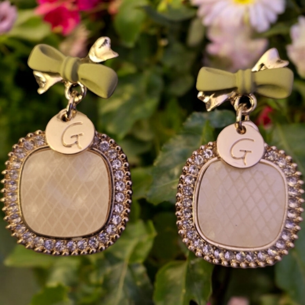 G Monogram Bow Earrings